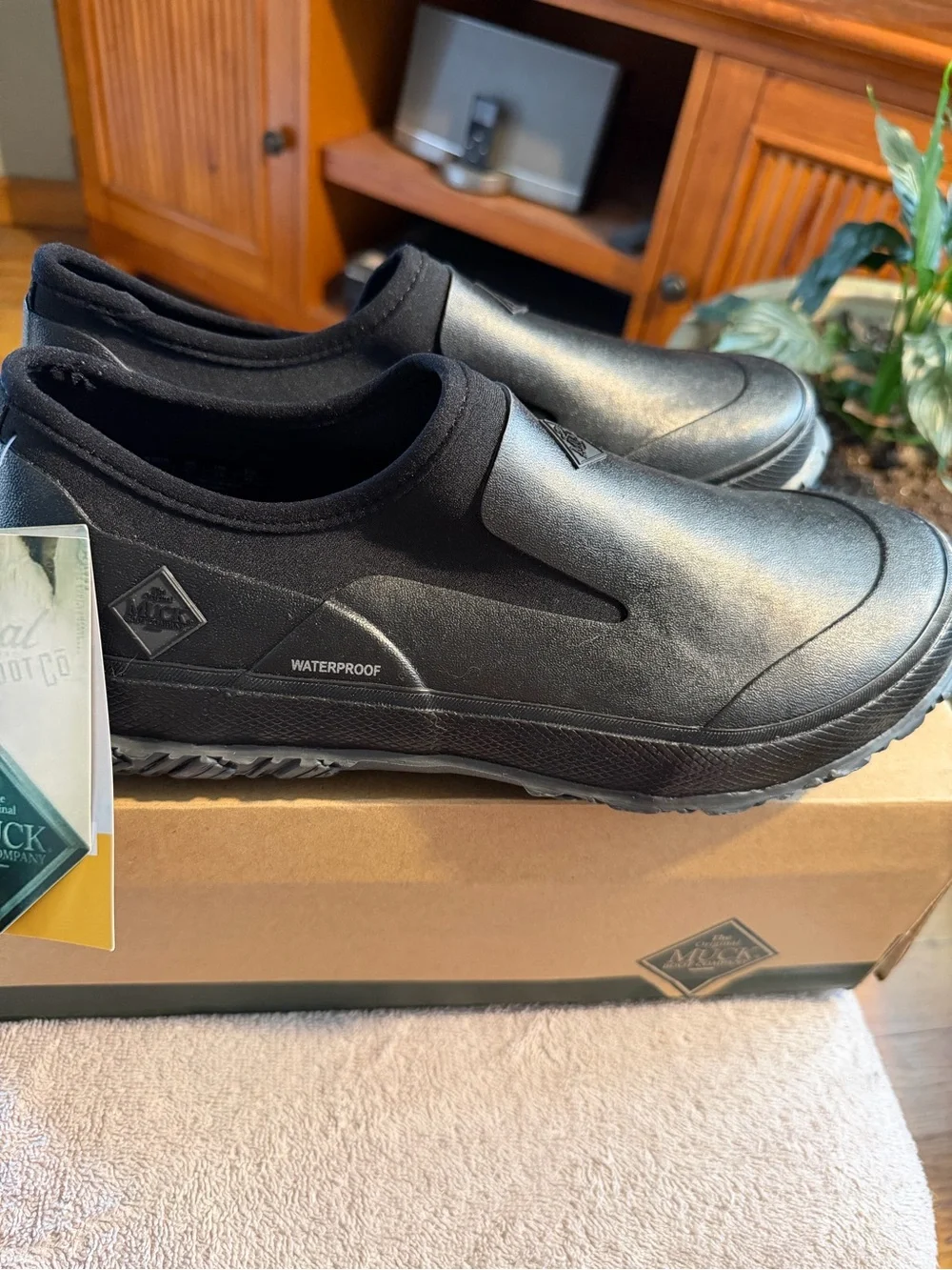 The Original Muck Boot Co. Men's Black Slip-On Waterproof Rain & Snow Boots